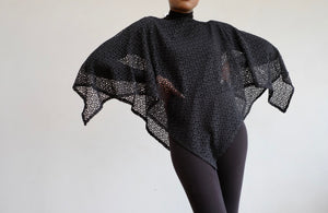 LFB-0996 - Black Corded Lace Victory Cape