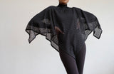 LFB-0996 - Black Corded Lace Victory Cape