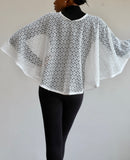 LFB-0997 - White Corded Lace Cape