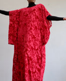 LFB-0985 - Red Embossed Silk Velvet Kaftan