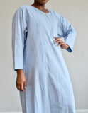 LFB-0987 - Blue Cotton Stripe Kaftan