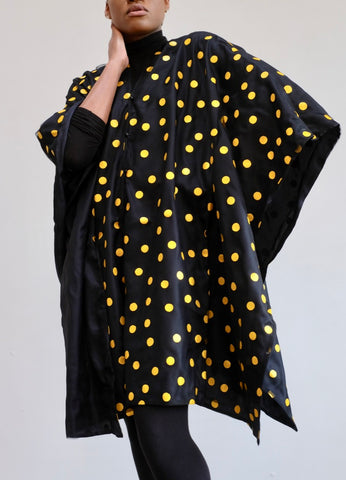 LFB-1000 - Black & Yellow Polka Dot Chiffon Dress Enhancer