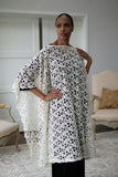 LFB-1004 - Embroidered Ivory Corded Lace Throw