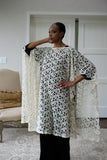 LFB-1004 - Embroidered Ivory Corded Lace Throw