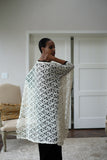 LFB-1004 - Embroidered Ivory Corded Lace Throw