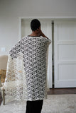 LFB-1004 - Embroidered Ivory Corded Lace Throw