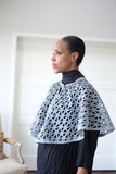 LFB-1007 - Sparkling Grey Corded Lace Cape