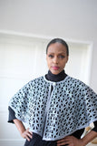LFB-1007 - Sparkling Grey Corded Lace Cape