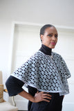 LFB-1007 - Sparkling Grey Corded Lace Cape