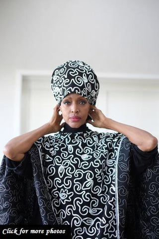 LFB-1001 - Black Linen with Decorative White Trimming Victory Cape