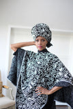 LFB-1001 - Black Linen with Decorative White Trimming Victory Cape