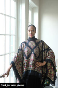 LFB-1010 - Black and Yellow Silk Enhancer with Black Tassels
