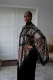 LFB-1010 - Black and Yellow Silk Enhancer with Black Tassels