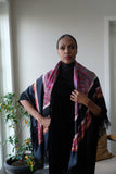 LFB-1009 - Black & Pink Print Silk Enhancer Scarf/Throw